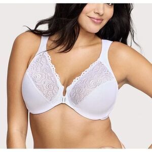 Glamorise 34H Front-Closure WonderWire
Bra White Full Figure Supportive